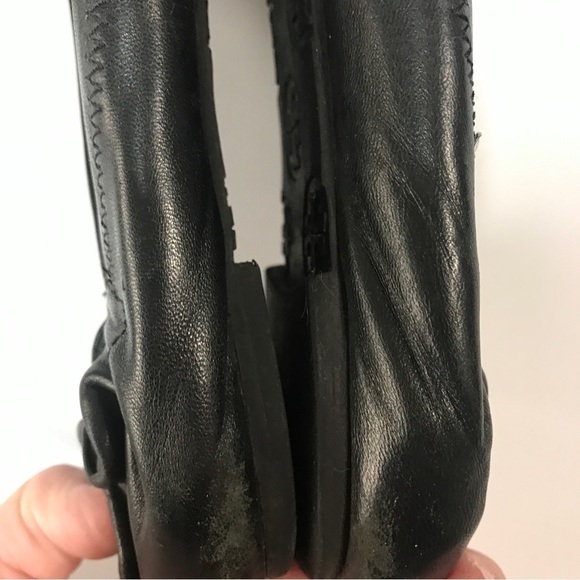 Tory Burch reva leather black  silver ballerina flats size 7M - Picture 6 of 12